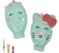 2PCS Novelty Pimple Popper Squishy Fidget Toys Reusable Self-Filling Funny Pimple Popping Fidget with Filler Tool Kits, Weird Alien Design Stress Relief Stuff for Acne Popping, Gift for Adults & Teens