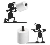 2PCS Novelty Toilet Roll Holder, 3D Printed Free Standing Toilet Roll Holder with Army Ant and Bazooka Ant, Funky Loo Roll Holder for Kids Guests, Home Bathroom Decor