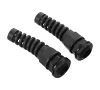 2pcs Npt 1/2 Ip68 Nylon Strain Relief Cable Gland Connector | Black Pa66 and Epdm, Double Sealing with Washer, for 6-12mm Wires and Sensor Cables