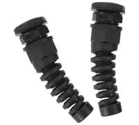 2pcs Npt 1/2 Strain Relief Cable Gland, Ip68 Nylon Connector | Black Epdm Washer, Double Sealing, Spiral Cord Grip, Bend Protection, for Junction Boxes and Electrical Cabinets