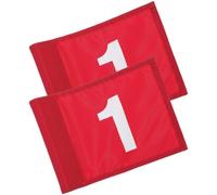 2pcs Numbered Golfing Putting Flags Portable Red Nylon Training Aid