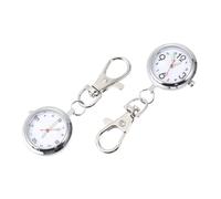 2pcs Nurse Clip Watches with Key Buckle Unisex Minimalist Fob Pocket for Medical Professionals Skin-Friendly Display Convenient Hanging Design for Nurses and Doctors