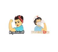 2Pcs Nurse Pins,Nurse Doctor Backpacks Pins,Nurse Enamel Pins,Nurses Day Pin,Cute Enamel Pins Brooches for Medical Hygienists Physician Assistant,Nurse Week Nurse Day Gifts,Doctor Gifts for Women Men