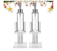 2PCS Nutcracker Soap Dispenser, Clear Acrylic Nutcracker Christmas Soap Dispenser, Decorative Refillable Container Pump Bottle For Holiday Bathroom & Home Kitchen Decor, 300ML