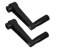 2pcs Nylon Crank Handle 12x100mm Hole for Lathe Handwheel Interfaces | Black Textured Rotating Lever, Ergonomic Grip and Torque Transfer for Work Benches and Industrial Workshops