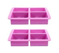 2pcs Ocean Wave Soap Mould, 4 Cavity Candle and Chocolate Craft | Food-grade Flexible Material, Non-stick Finish, Easy Release, Freezer Friendly, Purple Design for Adults and Makers