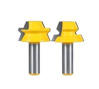 2pcs Octagonal Mortise Router Bit Set 8mm Shank Woodworking Carving Joining Bits For Panel Making, Barrel Shaping"