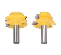 2Pcs Octahedral Tenon Router Bit, Tungsten Carbide Milling Cutter for Woodworking, PTFE Coated Heat Router Bit with Hardened Steel Body for Clean Cuts in Plywood a