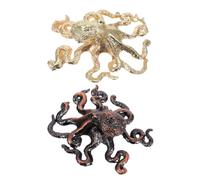 2pcs Octopus Drawer Pulls for Cabinets, Zinc Alloy Polished Hardware | Coastal and Nautical Style, Furniture Upgrade for Doors and Drawers, Beach House Decor, Red Antique Gold