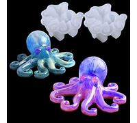 2PCS Octopus Molds for Silicone, 3D Sea Resin Mold, Animals Display Mold for DIY Crafts Halloween Decor