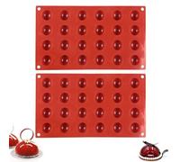 2Pcs Odorless Silicone Mould Hemisphere Mini Durable Semi Sphere Silicone Mold 24 Cavity Chocolate Desserts Baking Mould Half Round Moulds for Making Chocolate