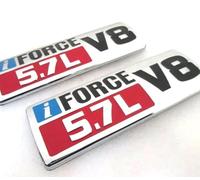 2pcs OEM 5.7L Badge Side Emblem 3D Logo Compatible with Pro (Chrome & Red)