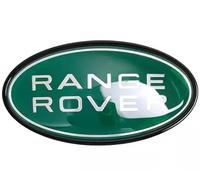 2Pcs OEM Front Grille & Tailgate Emblem Decals for Land Rover Evoque,Sport,Discovery,Velar,Defender Chrome 85mm Oval Range Rover Grill Badge Logo with Free Black Surround Cover (Green Yellow Badge)