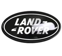 2Pcs OEM Front Grille & Tailgate Emblem Decals for Land Rover Evoque, Sport, Discovery, Velar, Defender - Chrome 85mm Oval Range Rover Grill Badge Logo with Free Black Surround Cover (UK Flag Badge)