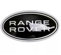 2Pcs OEM Front Grille & Tailgate Emblem Decals for Land Rover Evoque,Sport,Discovery,Velar,Defender Chrome 85mm Oval Range Rover Grill Badge Logo with Free Grey Surround Cover (Green Silver Badge)