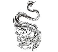 2PCS Of Divine Dragon Herbal Tattoo Stickers Waterproof, Long-Lasting Tattoo Juice Realistic Arm Tattoos For Men, Semi-Permanent, 12x19cm