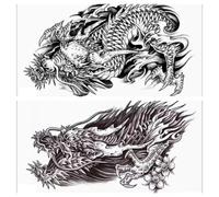2PCS Of Temporary Tattoos With Dragon Pattern On The Chest, 19×32cm