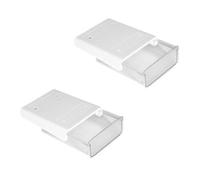 2Pcs of Under-desk Drawer Storage Box,Paste-type Hidden Under-desks Storage Boxs,Large-capacity Self-adhesive Under-desk Storage Box,Suitable for Home Office and School (White)
