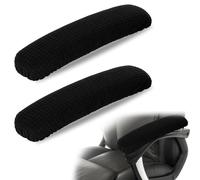 2PCS Office Chair Arm Covers Removable 30cm Polyester Gaming Chair Armrest Slipcovers, Machine Washable Stretchable Elastic Desk Armrest Pads Covers for Universal Office and Gaming Chairs (Black)