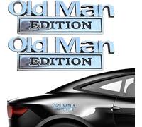 2PCS Old Man Edition Car Badge, 3D Cars Emblem Sticker, Waterproof Rustproof Auto Accessories Decorations, Funny Car Edition for Trucks, SUVs, Motorcycles