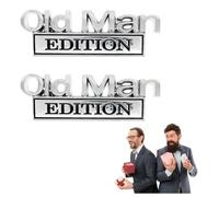 2PCS Old Man Edition Car Badge,3D Emblem Sticker Badge Old Man Edition Car Emblem Motorcycle Truck Emblems for Cars Side Rear Tailgate Bumpe for All (A) (B)