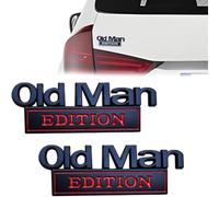 2PCS Old Man Edition Car Emblem,3D Emblem Sticker Badge,Funny Edition Nameplate Decal for Side,Tailgate,Bumper,Waterproof Rustproof Metal Sticker Badge for Car,Truck,SUV,Motorcycle