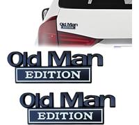 2PCS Old Man Edition Car Emblem,3D Emblem Sticker Badge,Funny Edition Nameplate Decal for Side,Tailgate,Bumper,Waterproof Rustproof Metal Sticker Badge for Car,Truck,SUV,Motorcycle