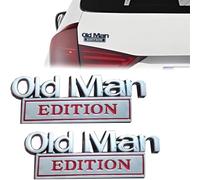 2PCS Old Man Edition Car Emblem,3D Emblem Sticker Badge,Funny Edition Nameplate Decal for Side,Tailgate,Bumper,Waterproof Rustproof Metal Sticker Badge for Car,Truck,SUV,Motorcycle
