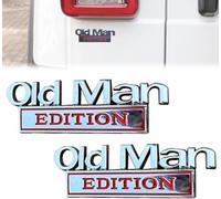 2PCS Old Man Edition Car Emblem, 3D Metal Rustproof Badge Car Funny Bumper Stickers, Waterproof Fender Cars Emblem, For Cars Truck Motorcycle Fits Fender Or Rear Tailgate Bumper Stickers (B)