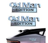 2PCS Old Man Edition Car Emblem 3d Metal Sticker Badge, Car Emblem Letters Sticker - Waterproof Automotive Exterior Accessories Sign Letter For SUVs Pickups Truck Motorcycles