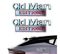 2PCS Old Man Edition Car Emblem 3d Metal Sticker Badge, Car Emblem Letters Sticker - Waterproof Automotive Exterior Accessories Sign Letter For SUVs Pickups Truck Motorcycles