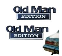 2Pcs Old Man Edition Car Emblem, 3D Metal Sticker Badge Old Man Edition Car Emblem, Funny Waterproof Decal Metal Badge Rust-Proof, Easy to Apply and Clean, for car Truck SUV RV (2*D)