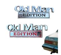 2Pcs Old Man Edition Car Emblem, 3D Metal Sticker Badge Old Man Edition Car Emblem, Funny Waterproof Decal Metal Badge Rust-Proof, Easy to Apply and Clean, for car Truck SUV RV (A+B)