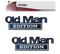2PCS Old Man Edition Car Emblem, Funny Edition Nameplate Decal for Side Rear Tailgate Bumper, 3D Metal Sticker Badge, for Universal Car Truck SUV(2 Pc Blackwhite)