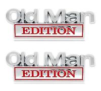 2pcs Old Man Edition Car Stickers Emblem Metal Badge Bumper Decals, Funny Edition Nameplate Decal For Car Truck Suv Motorcycleb(d)