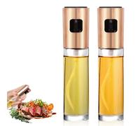 2PCS Olive Oil Spray Bottle, Rose Gold Oil Sprayer Dispenser Olive Oil Sprayer for Cooking Transparent Bottle Vinegar Sprayer for Salad, Barbecue, Baking in the Kitchen