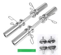 2Pcs Olympic Dumbbell Bar Set With Spring Collars Weight Lifting Equipment