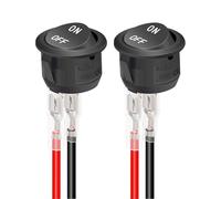 2PCS ON/OFF 20mm Round Switch 12 Volt 2 Pin Toggle Switch 12V(01)