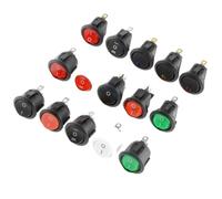 2PCS ON/OFF Round Rocker Switch LED illuminated Car Dashboard Boat Van 12V 24V / 6A 250V / 10A 125V 2/3/4PIN Switch 20MM(4Pin redlight ON-OFF)