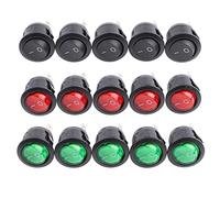 2pcs ON/Off Round Rocker Toggle Switch 6A 250VAC/10A 125VAC Power Plastic Push Button Switches 2Pins 20mm (Color : 1)(2)