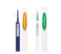 2Pcs One Click Fiber Optic Cleaner Connector End Face Fiber Cleaning Pen, Blue for 1.25mm(LC/Mu), White for 2.5mm(SC/FC/STE2000)(as shown)