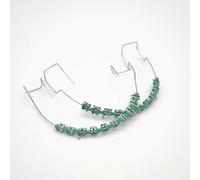 2PCS One Step Fake Braces With Fashion Power Chain Metal Bracket And Wire - Easy Stall For Orthodontist Dental Student Practice (Green)
