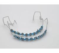2PCS One Step Fake Braces With Fashion Power Chain Metal Bracket And Wire - Easy Stall For Orthodontist Dental Student Practice (Blue)