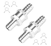 2PCs One Way Check Valve Fuel,Aluminium Non-Return Check Valves,Non Return Valve Diesel Fuel Line,Air Oil Check Valves,Aluminium Alloy Petrol Control Accessories for Car Gas Air Water (12mm)