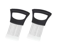 2PCS Onion Holder for Slicing, Stainless Steel Slicer Onion Cutter for Slicing, Vegetable Cutter Kitchen Gadgets, Food Slicer Assistant Tool for Onions, Vegetables and Fruits