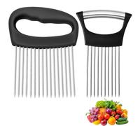2pcs Onion Slicer, Onion Holder For丨Vegetable Slicer Holder, with 16 Long Needles & 10 Long Needles Kitchen Appliance, for Cutting Vegetable, Fruit, Potato, Meat, Easy to Clean