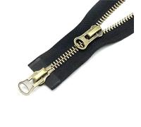 2pcs Open Ended 8# Metal Zipper Double Slider Two-Way Zip Replaceable Jacket Coat Repair Zippers of Sewing(Black,90CM_8#)