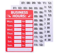 2pcs Opening Hours Sign Pvc Labels for Restaurant and Store, Red