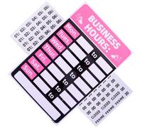 2pcs Opening Hours Signs Pvc Writable Store Label Pink