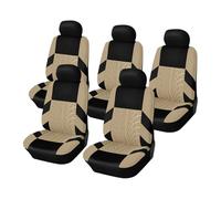 2pcs Or 5pcs Universal Car Seats Covers Double Front Seats And Back 3 Independent Seats Interior For Two Rows Of Seats Front Seat Covers(5pcs beige)